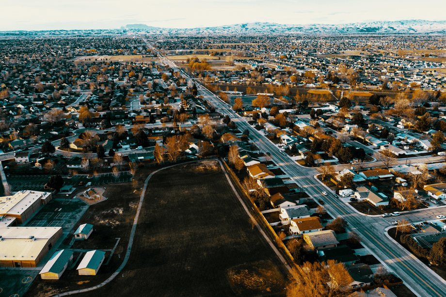 Image of a town from above.